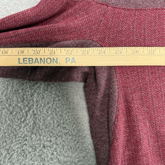 Adidas Men's Full Zip Fleece Track Jacket Maroon Red 3 Stripe Orange Logo Small - Picture 10 of 11